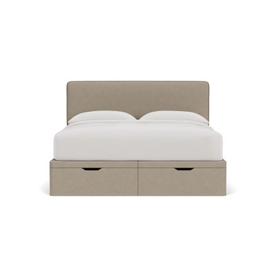 Super King Ottoman Storage Bed - Dove Grey - House Linen Mix