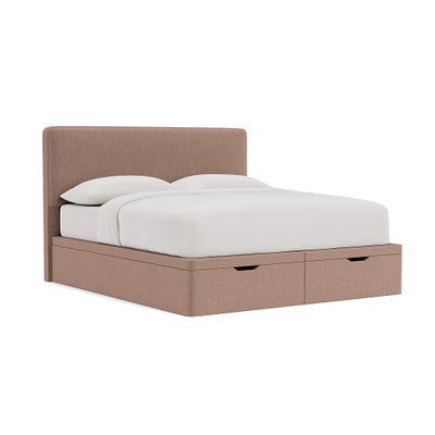 Super King Ottoman Storage Bed - Dusky Rose - Eco Chenille