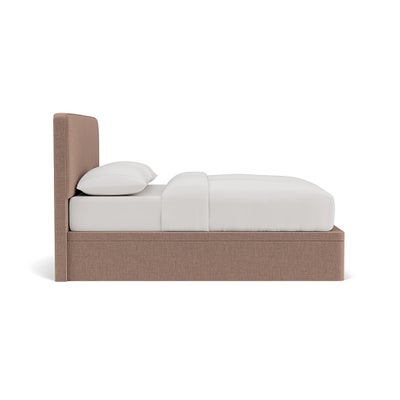 Super King Ottoman Storage Bed - Dusky Rose - Eco Chenille