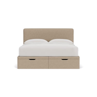 Super King Ottoman Storage Bed - Natural - House Linen Mix