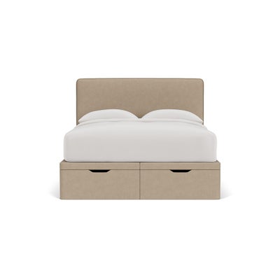 King Size Ottoman Storage Bed - Natural - House Linen Mix