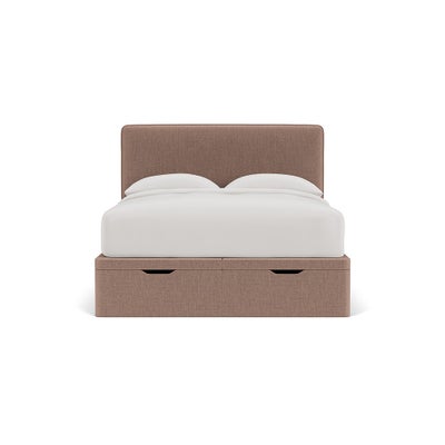 King Size Ottoman Storage Bed - Dusky Rose - Eco Chenille