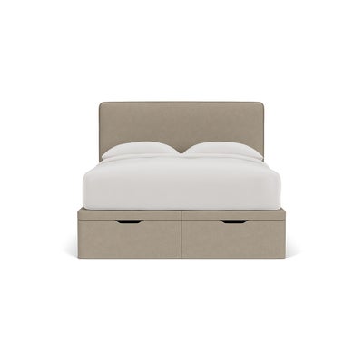King Size Ottoman Storage Bed - Dove Grey - House Linen Mix