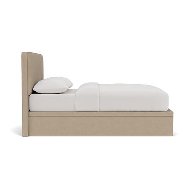 King Size Ottoman Storage Bed - Natural - House Linen Mix