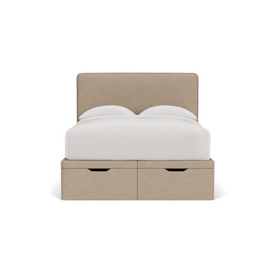 Double Ottoman Storage Bed - Natural - House Linen Mix