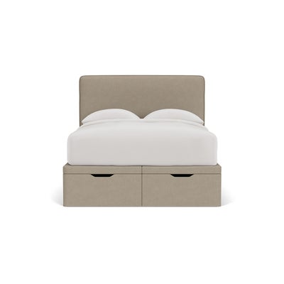 Double Ottoman Storage Bed - Dove Grey - House Linen Mix