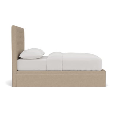 Double Ottoman Storage Bed - Natural - House Linen Mix