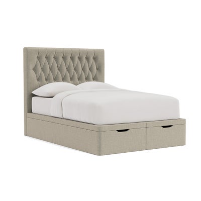 Double Ottoman Storage Bed - Natural - Eco Chenille
