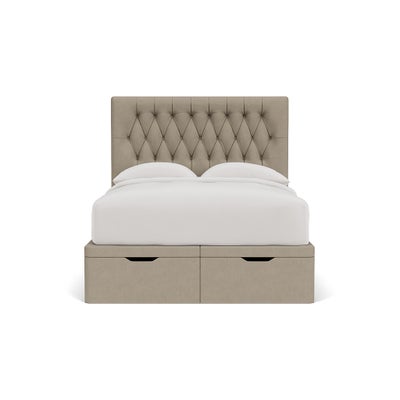 Double Ottoman Storage Bed - Dove Grey - House Linen Mix