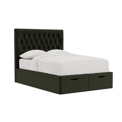 Double Ottoman Storage Bed - Moss - Eco Chenille