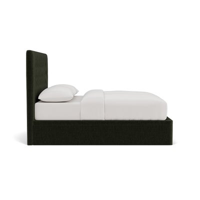 Super King Ottoman Storage Bed - Moss - Eco Chenille