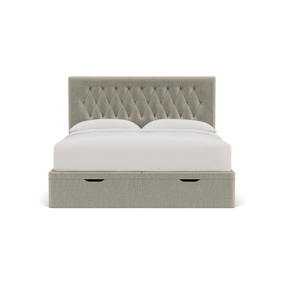 Super King Ottoman Storage Bed - Natural - Eco Chenille