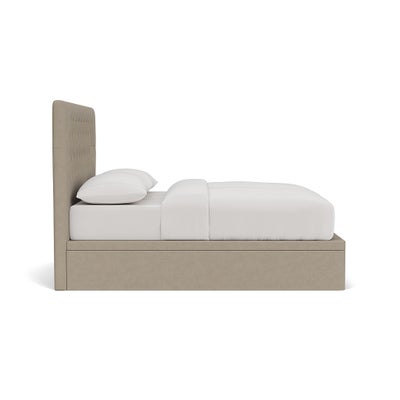 Super King Ottoman Storage Bed - Dove Grey - House Linen Mix
