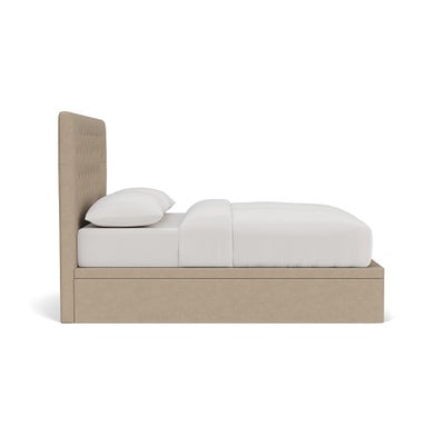 Super King Ottoman Storage Bed - Natural - House Linen Mix