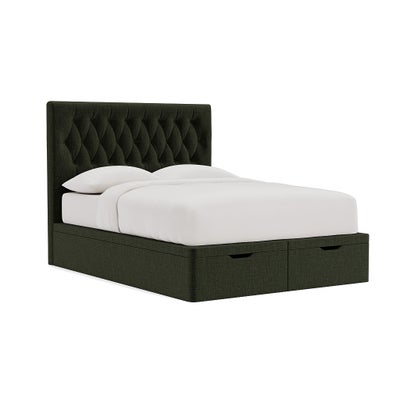 King Size Ottoman Storage Bed - Moss - Eco Chenille