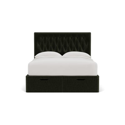 King Size Ottoman Storage Bed - Moss - Eco Chenille