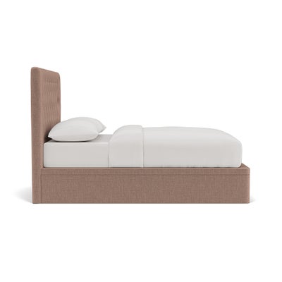 King Size Ottoman Storage Bed - Dusky Rose - Eco Chenille