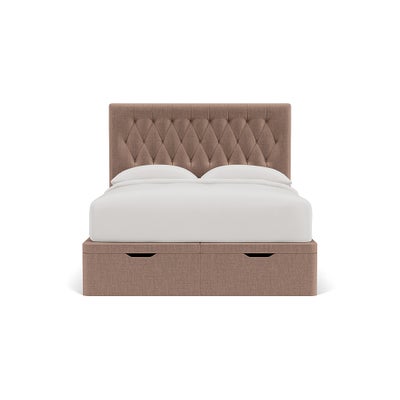 King Size Ottoman Storage Bed - Dusky Rose - Eco Chenille