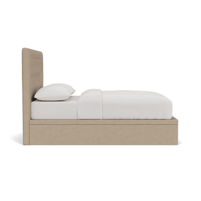 King Size Ottoman Storage Bed - Natural - House Linen Mix