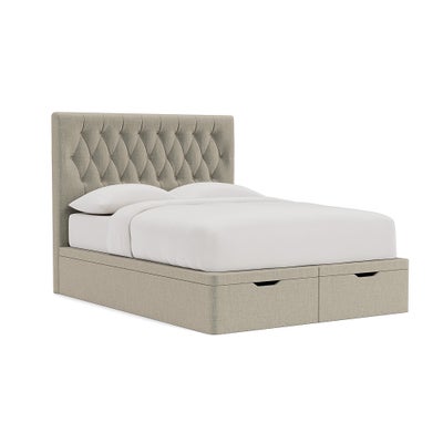 King Size Ottoman Storage Bed - Natural - Eco Chenille
