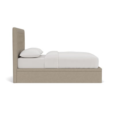 King Size Ottoman Storage Bed - Dove Grey - House Linen Mix