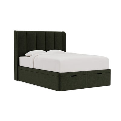 King Size Ottoman Storage Bed - Moss - Eco Chenille