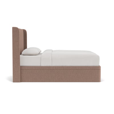King Size Ottoman Storage Bed - Dusky Rose - Eco Chenille