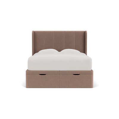 King Size Ottoman Storage Bed - Dusky Rose - Eco Chenille