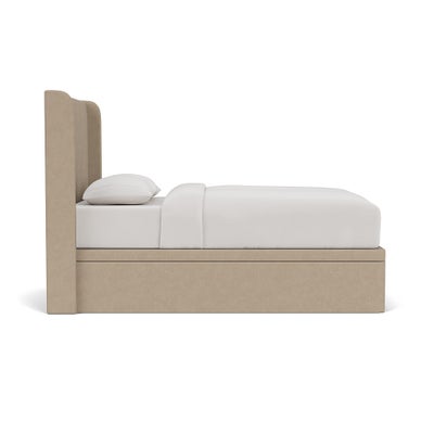 Double Ottoman Storage Bed - Natural - House Linen Mix