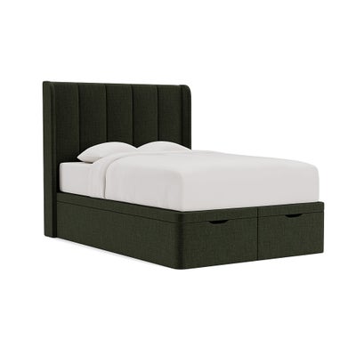 Double Ottoman Storage Bed - Moss - Eco Chenille