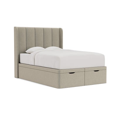 Double Ottoman Storage Bed - Natural - Eco Chenille