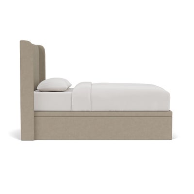 Double Ottoman Storage Bed - Dove Grey - House Linen Mix