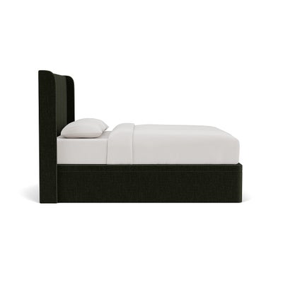 Super King Ottoman Storage Bed - Moss - Eco Chenille