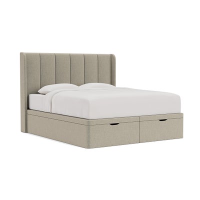 Super King Ottoman Storage Bed - Natural - Eco Chenille