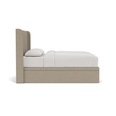 Super King Ottoman Storage Bed - Dove Grey - House Linen Mix