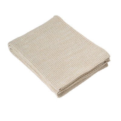 Chunky Knit Throw Ivory