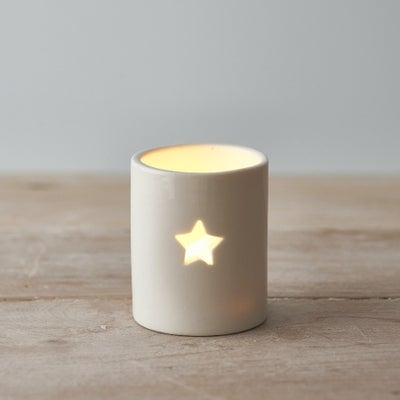 Star White Tealight Holder Small