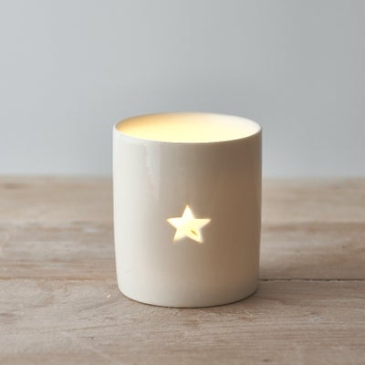 Star White Tealight Holder Large