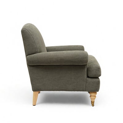William - Armchair - Deep Forest - Cotton Linen Weave