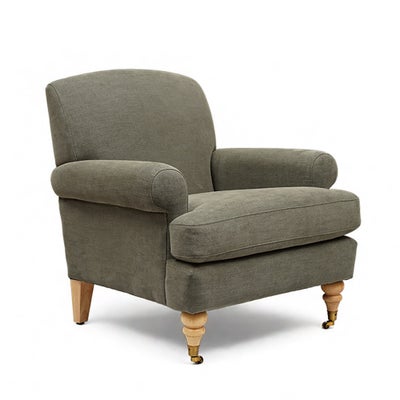 William - Armchair - Deep Forest - Cotton Linen Weave