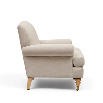 William - Armchair - Natural - Cotton Linen Weave