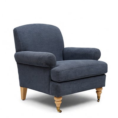 William - Armchair - Indigo - Cotton Linen Weave