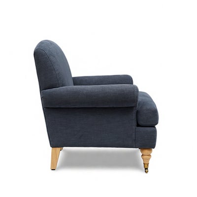 William - Armchair - Indigo - Cotton Linen Weave