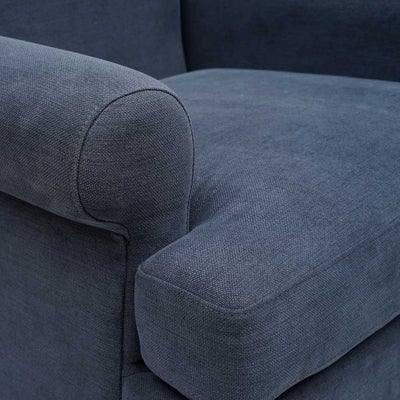 William - Armchair - Indigo - Cotton Linen Weave