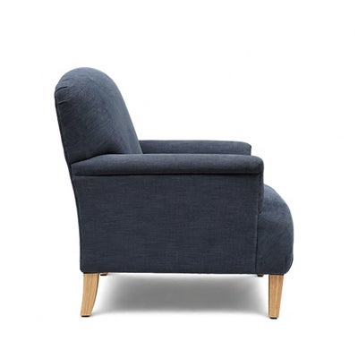 George - Armchair - Indigo - Cotton Linen Weave