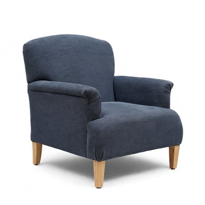 George - Armchair - Indigo - Cotton Linen Weave