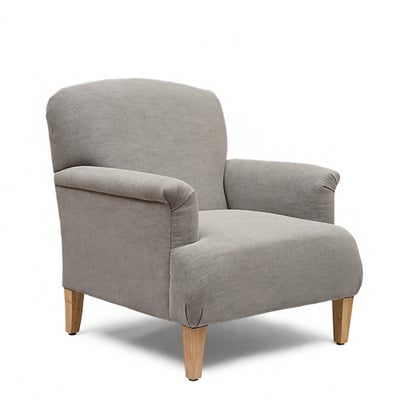 George - Armchair - Mid Grey - Cotton Linen Weave