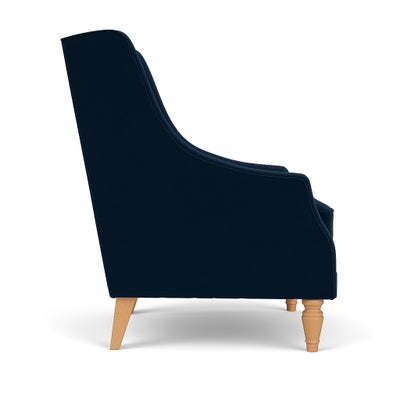 Armchair - Deep blue - Matt Velvet