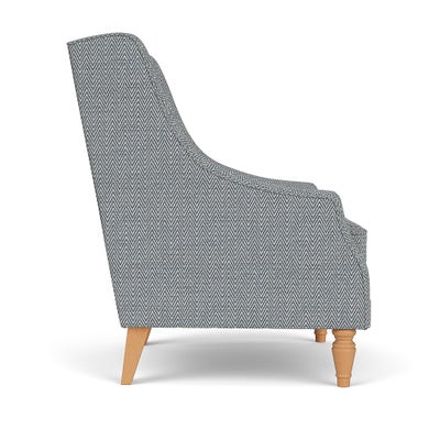Armchair - Navy - Herringbone Weave