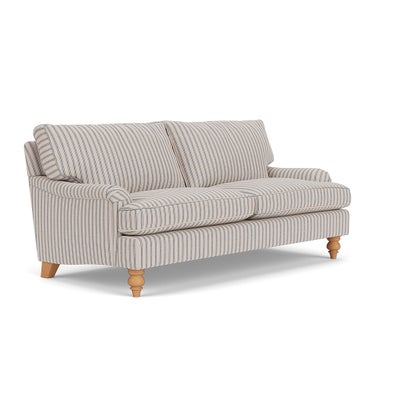 3 Seater Sofa - Indigo - Kingham Stripe